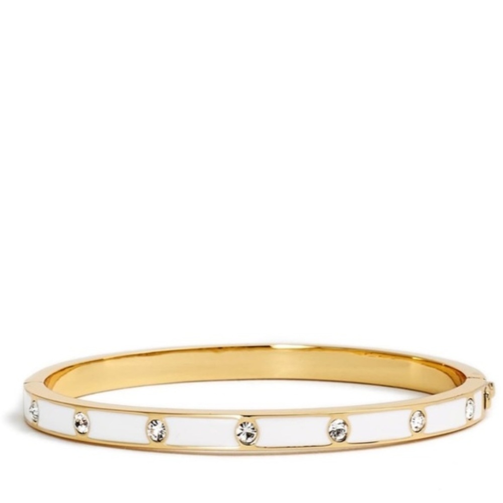 New ♠️ Kate Spade White Enamel Crystal Bangle
